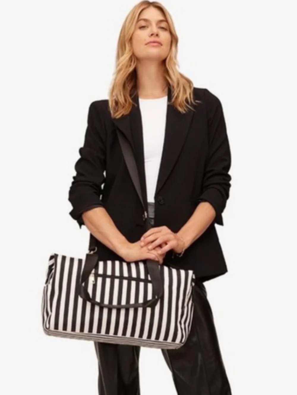 Alice + Olivia Duffle Bag In Positano Stripe